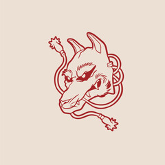 kitsune mask illustration, Japanese traditional mask, kitsune, kabuki, bunny, fox, logo icon vector