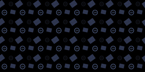 Geometric pattern featuring dark background with varied shapes and numbers arranged symmetrically