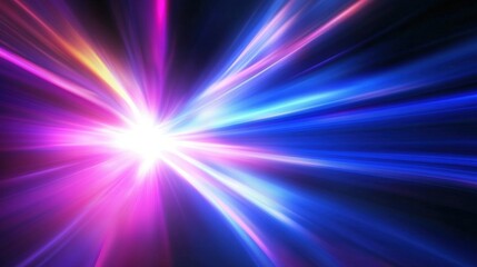Obraz premium Vibrant abstract light burst in dynamic colors