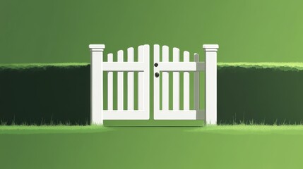 green grass with fence