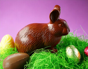 AI generated image of a chocolate Easter Bunny