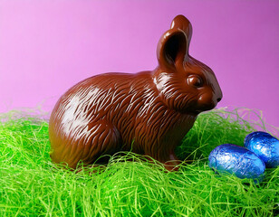 AI generated image of a chocolate Easter Bunny