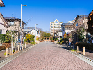 Naklejka premium 閑静な住宅街 無電柱化タウン