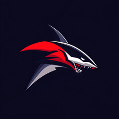 Shark illustration sports team logo