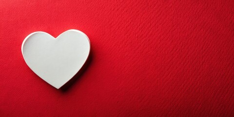 Fototapeta premium Heart-shaped sticker on a red background, red heart, love symbol