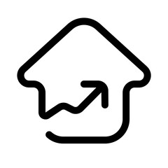 home inflation icon with line style, perfect for user interface projects