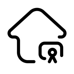 physical house certificate icon with line style, perfect for user interface projects