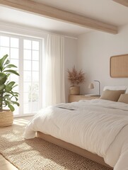 Serene Minimalist Bedroom Design Featuring Natural Textures