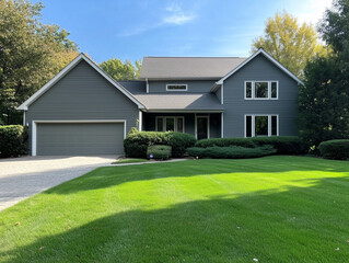 Fototapeta premium Morning Light in a Suburban Neighborhood with Vinyl Siding