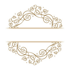 Vector floral split monogram template. Elegant vintage style frame.