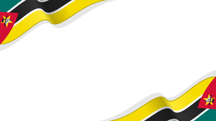 wavy mozambique flag frame background with copy space for text. mozambique national day