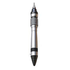 A sleek, silver mechanical pencil designed for precision writing.