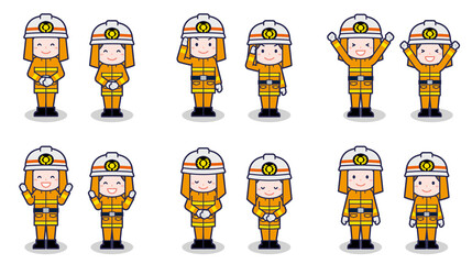 消防士の男女 01