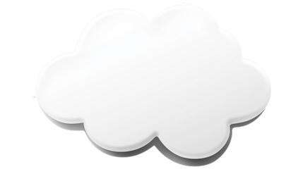 White cloud floating with transparent background representing storage and computing