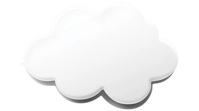 White cloud floating with transparent background representing storage and computing - Powered by Adobe