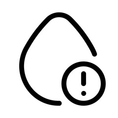 warning water icon with line style, perfect for user interface projects