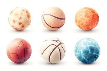 Sports balls collection unique designs creative artwork vibrant colors playful vibe