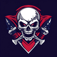 Skull and Dagger Arm illustration sports team logo