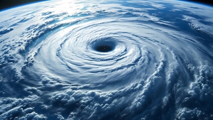Space view of the hurricane showing the effects of climate change.