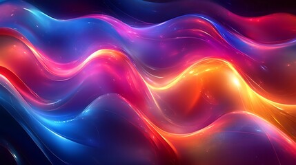 Dynamic color waves animation abstract design digital art vibrant environment