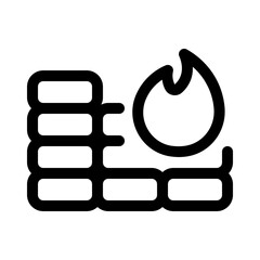 the wall is on fire icon with line style, perfect for user interface projects