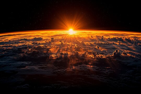 earth with solar light