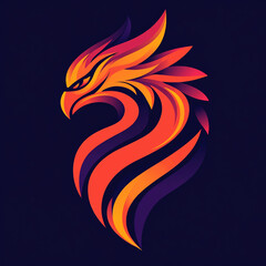 Skull and Phoenix illustration sports team logo