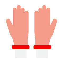 Cartoonish Red Cuffed Gloves Icon