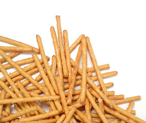 Bread sticks on white background