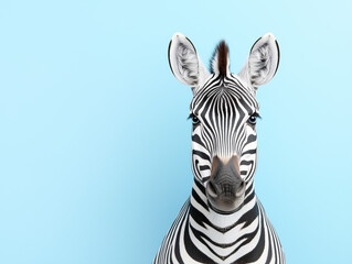 Alarmed Fascinated Zebra with Wide Eyes Close-Up