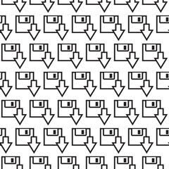 Seamless Black and White Pattern with Geometric Repeating Shapes for Modern Design
