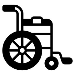 Stylized Icon of a Wheelchair with Luggage