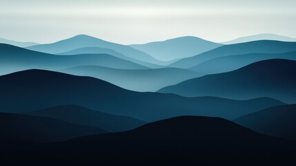 Obraz premium Serene Blue Mountainscape 