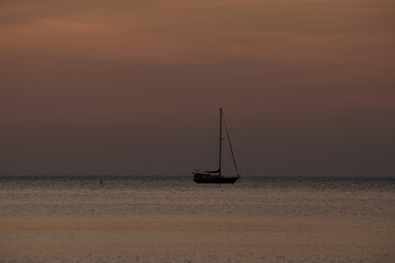 sailboat at sunset