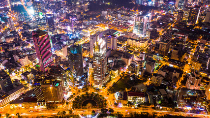 Obraz premium Saigon - Ho Chi Minh City by night