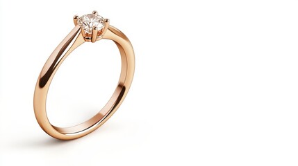 Elegant Solitaire Diamond Ring in Rose Gold Setting, Perfect for Engagement or Special Occasion, High-Quality Jewelry Displaying Timeless Beauty and Craftsmanship