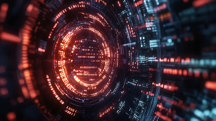 Obraz premium Cybersecurity Concept with a Shield and Binary Code Background