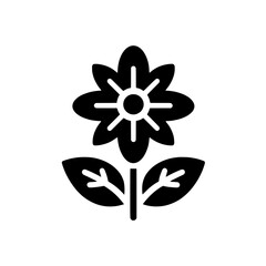 Simple Black Flower Icon 