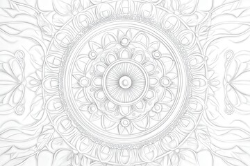 Intricate black and white ornamental mandala design with geometric patterns