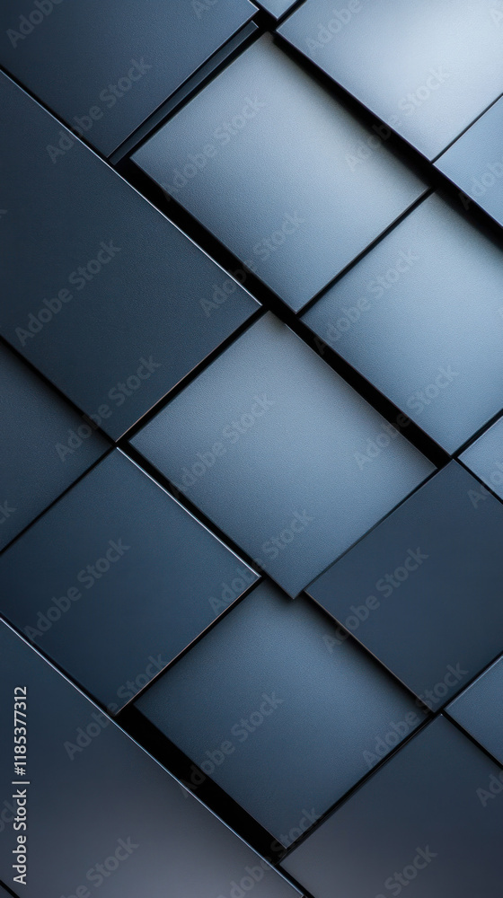 Aufkleber Sleek blue panels create modern, textured background with depth and dimension
