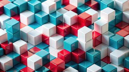 Obraz premium Tilt-shift cubes, soft PepSoft whiffs, a geometric dream.