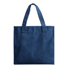 Blue canvas tote bag mock-up, ideal for showcasing custom designs or logos, features a transparent background for versatile use.