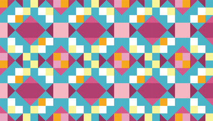 Abstract geometric pattern seamless colorful square background