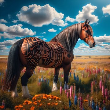 horse in the field