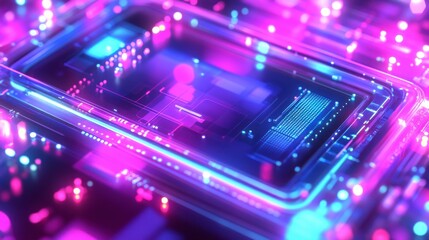 Obraz premium Abstract Technology Design with Encryption and Security Elements