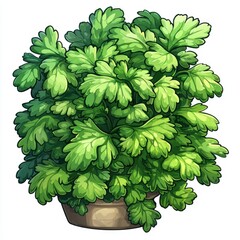 Fototapeta premium Vibrant Green Parsley in a Pot: A Culinary and Decorative Delight