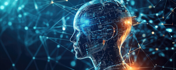 Digital background with glowing lights