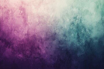 Fototapeta premium Noisy green violet gradient background, subtle tones texture, album cover, copy space included, Generative AI