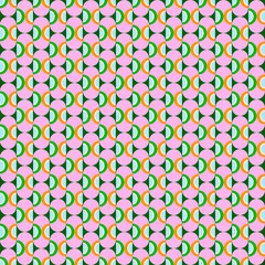 Abstract minimalist round wave geometric seamless pattern with cozy soft pink wallpaper background.Ideal for wallpapers, fabric designs etc.,