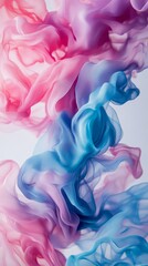 Blurred teal pink gradient background, soft textures texture, mobile wallpaper, vivid highlights, Generative AI